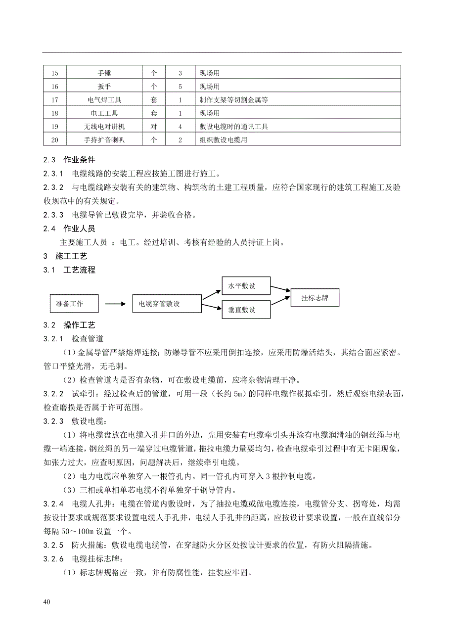 电缆穿管敷设施工工艺标准.doc_第2页
