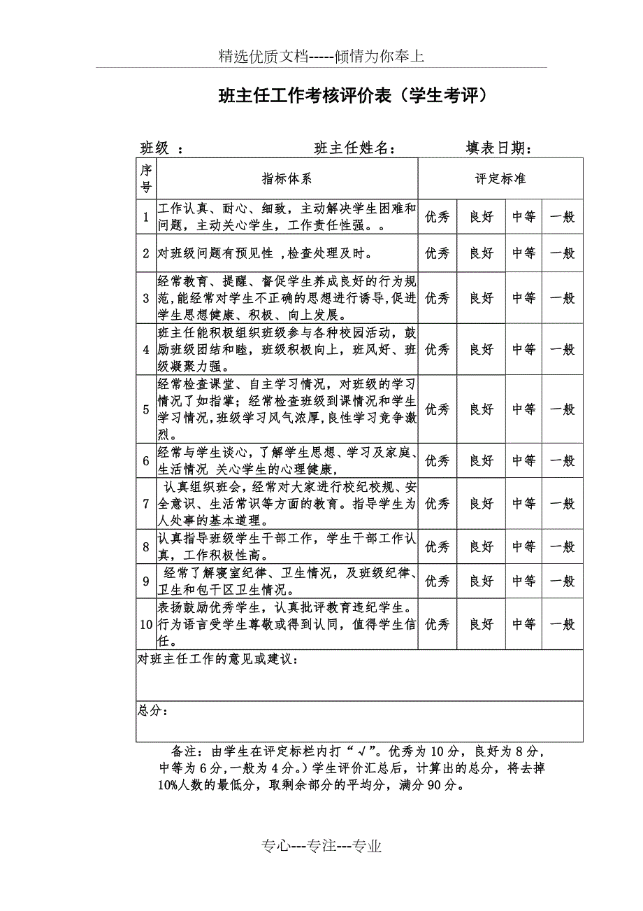 班主任工作考核评价表共1页.doc_第1页