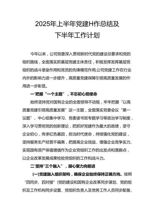 开展2025年上半年党建工作总结及下半年工作计划合计15份.docx