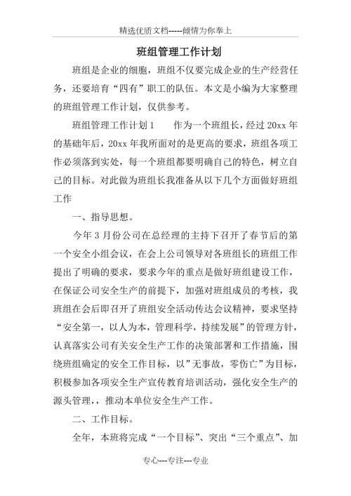 班组管理工作计划.doc