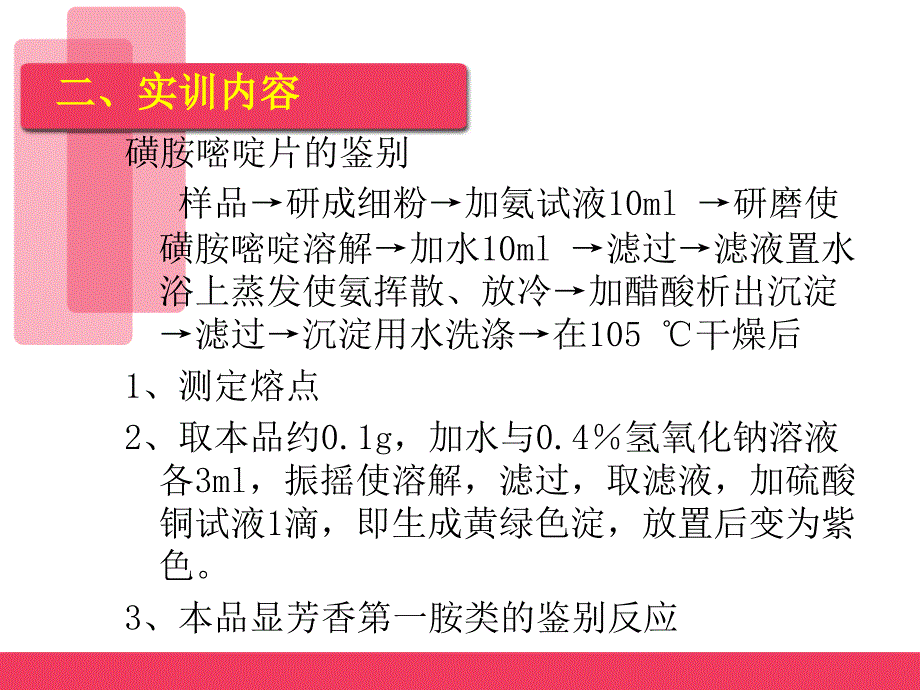 磺胺嘧啶片的鉴别PPT课件.ppt_第3页