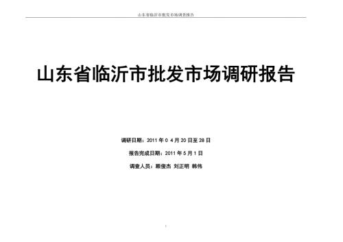 山东省临沂市批发市场调研报告.doc