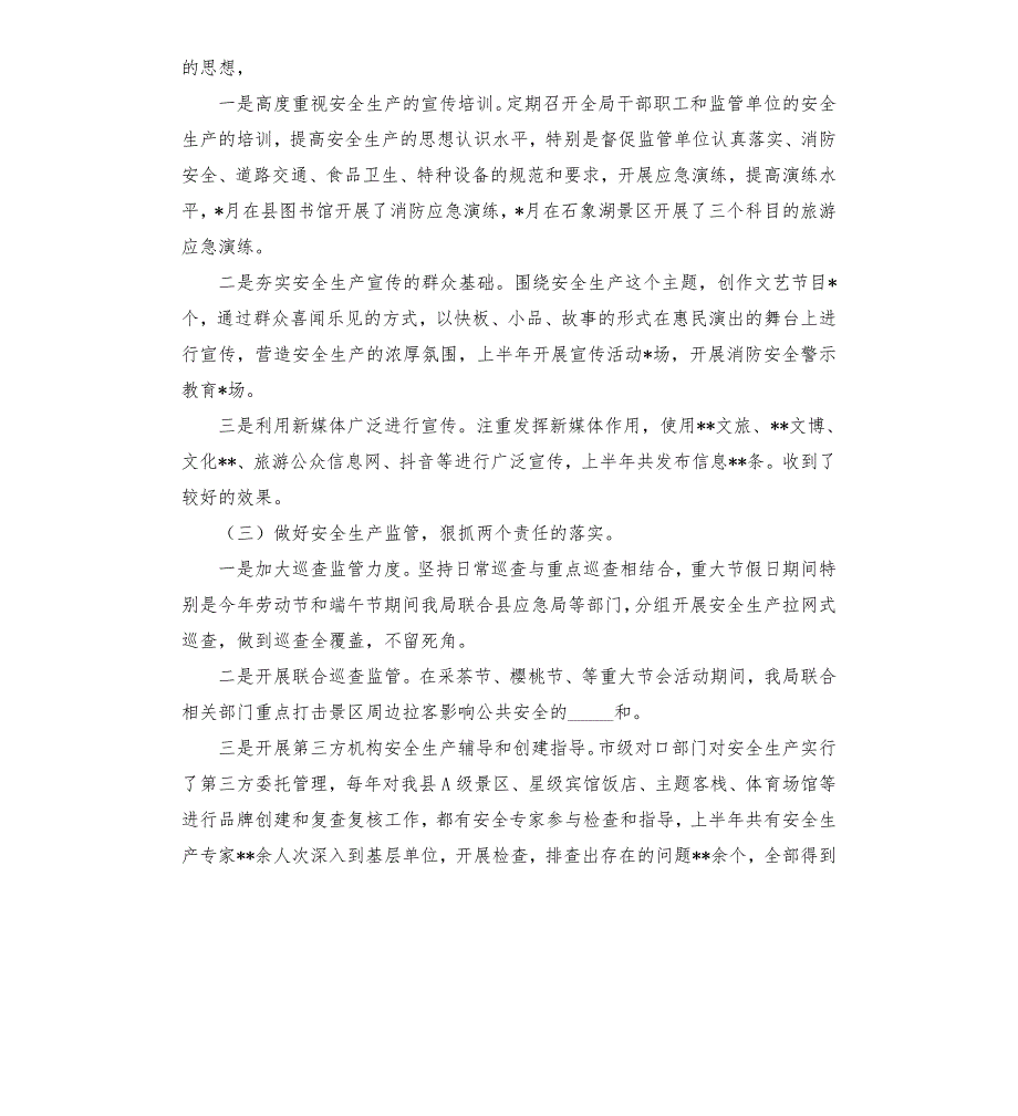 文体旅局安全生产委员会半年总结会上的发言材料模板.doc_第2页
