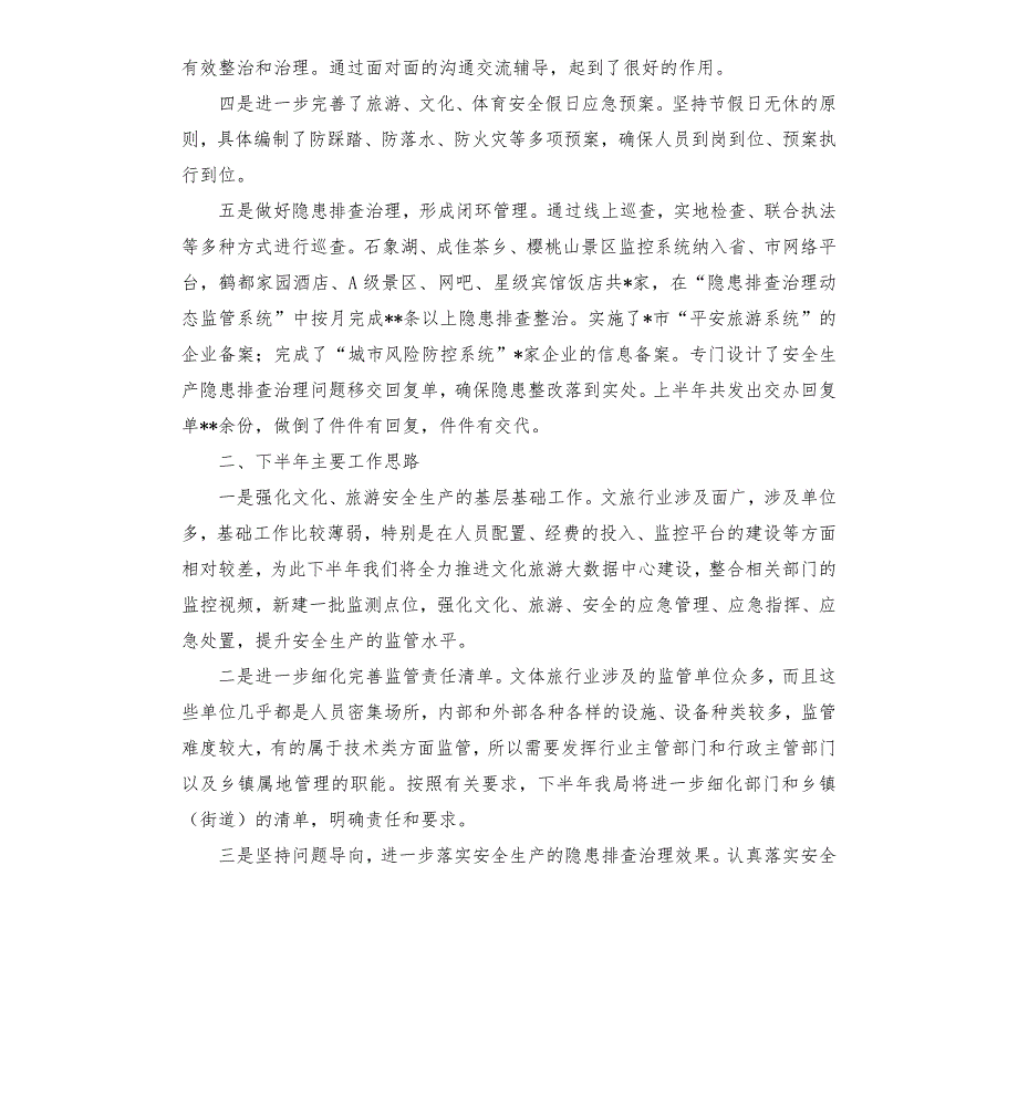 文体旅局安全生产委员会半年总结会上的发言材料模板.doc_第3页