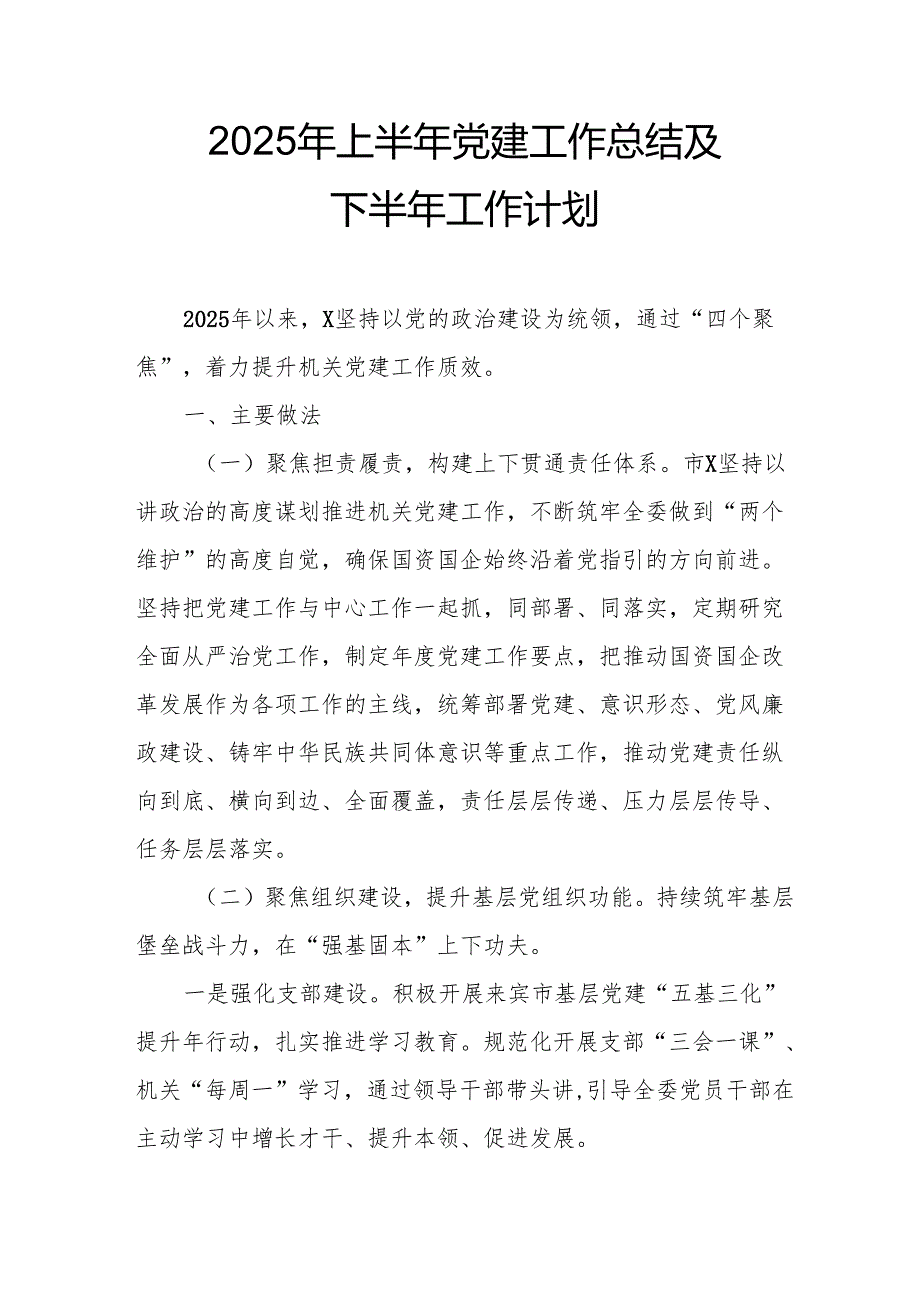 开展2025年上半年党建工作总结及下一步工作打算汇编10份.docx_第1页