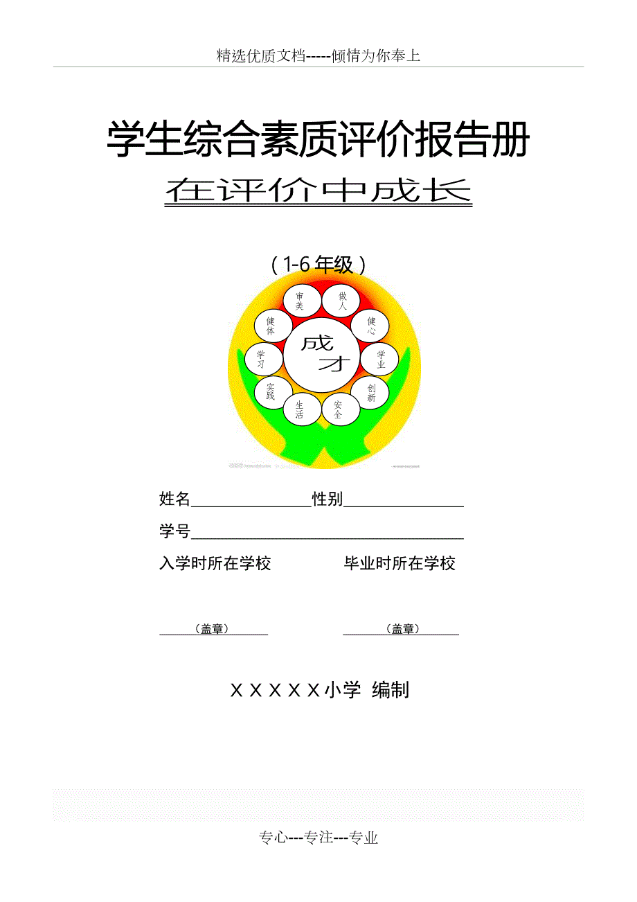 小学生综合素质评价报告册共12页.doc_第1页