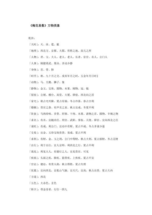 梅花易数万物类象最全.doc