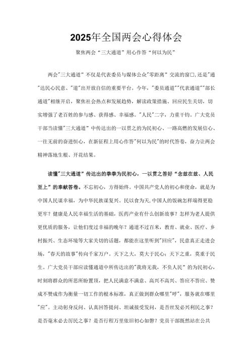 单位2025年学习全国两会发言稿合集资料.docx
