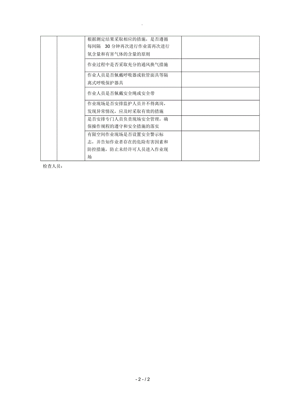 有限空间作业安全检查表.docx_第2页