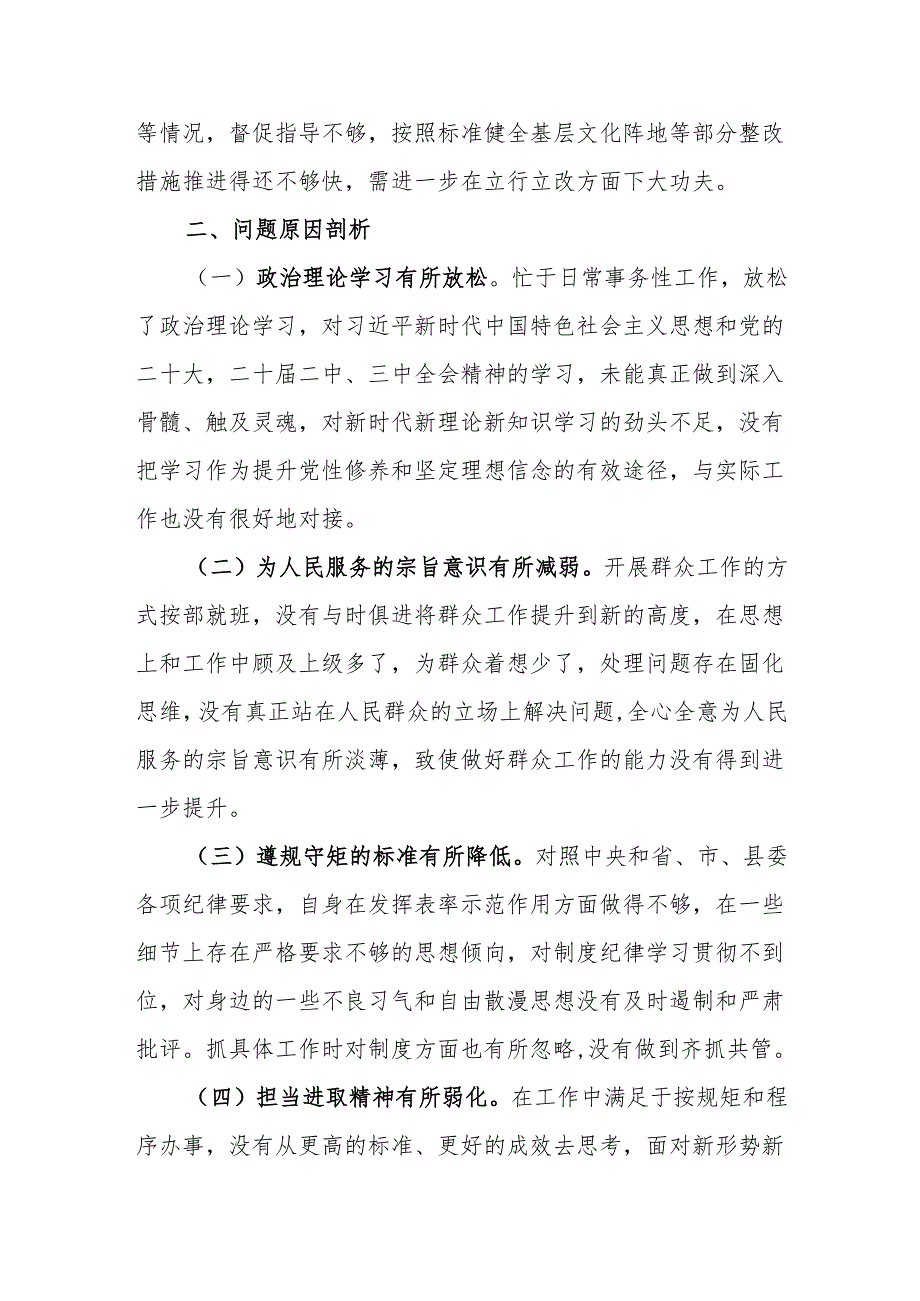 宣传统战干部巡视整改专题民主生活会发言材料.docx_第3页