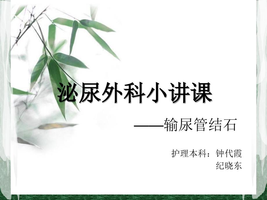泌尿外科小讲课之输尿管结石.ppt_第1页