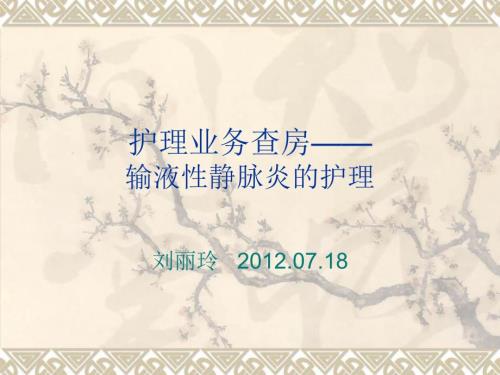 护理查房输液性静脉炎的护理预防.ppt