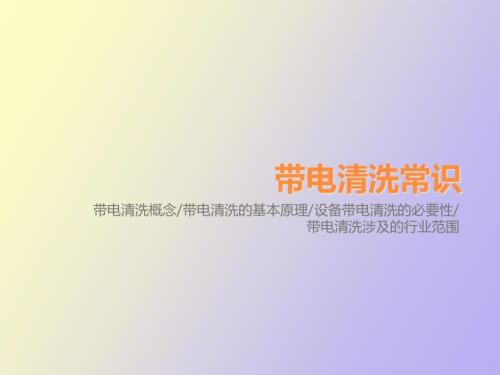 带电清洗的基本概念与必要性.ppt