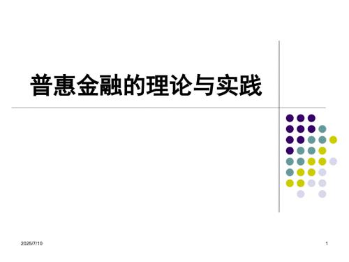 普惠金融的理论与实践.ppt