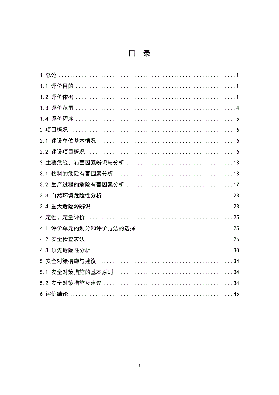 新建项目安全预评价报告.doc_第1页
