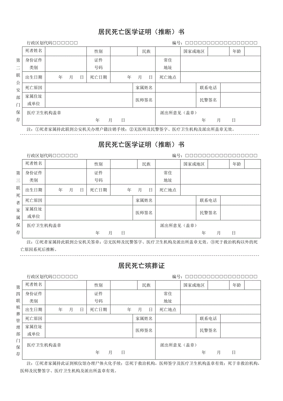 居民死亡医学证明推断书.doc_第1页