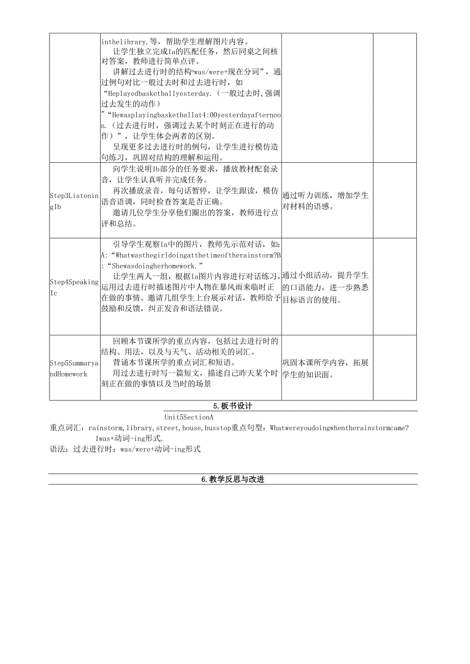 人教版八年级下册Unit 5 (1A1C)教学设计（表格式）.docx_第2页