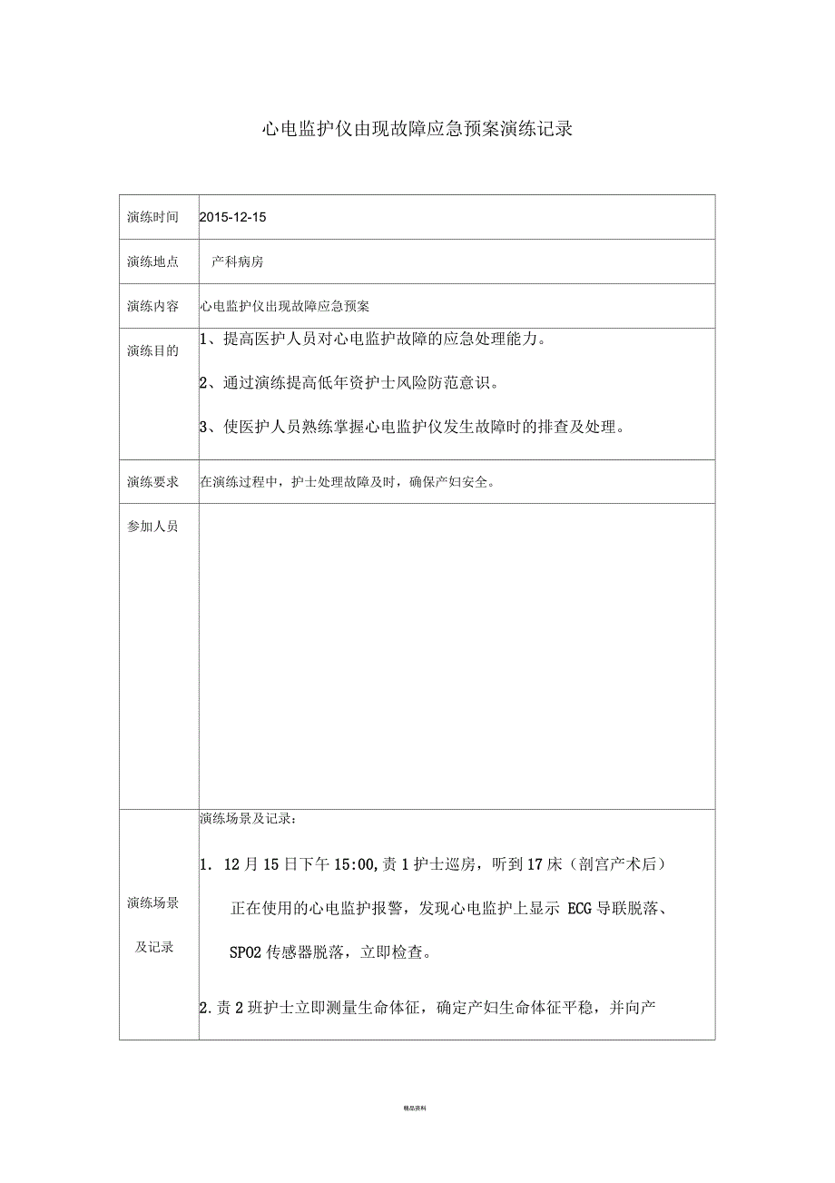 心电监护仪出现故障应急预案.docx_第1页
