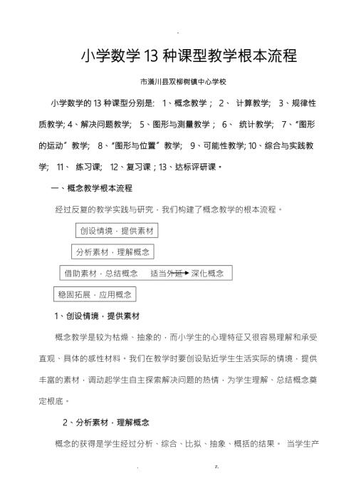 小学数学13种课型教学基本流程.doc