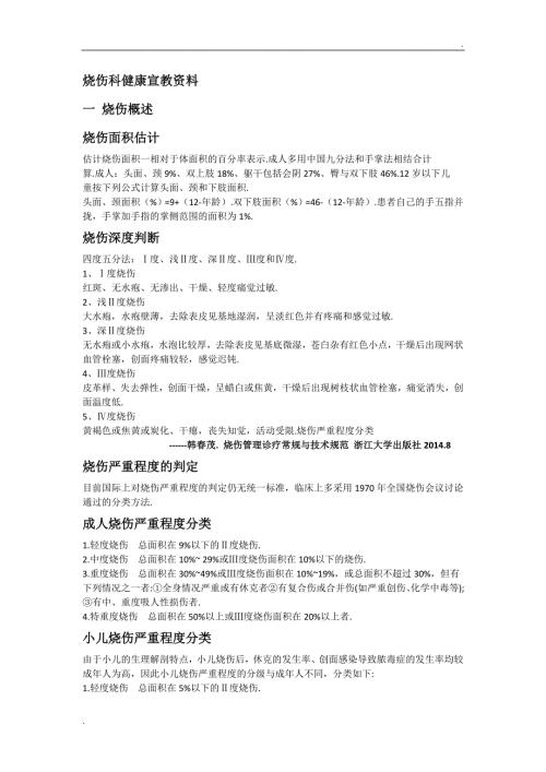 烧伤科健康宣教资料.文档word文档.doc