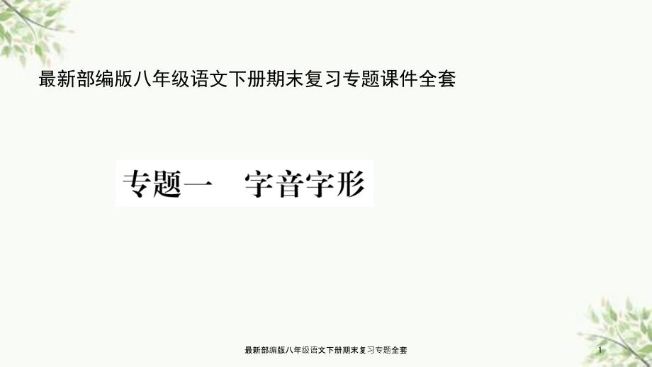 最新部编版八年级语文下册期末复习专题全套课件.ppt_第1页