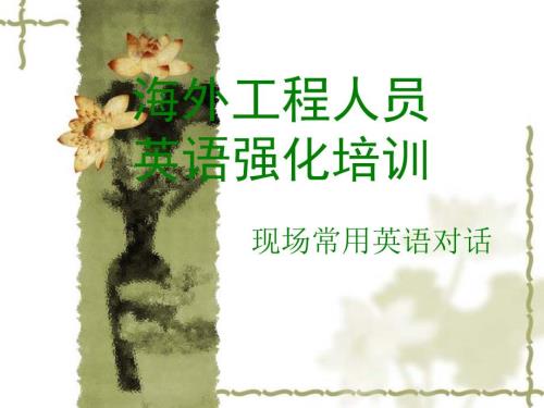 海外工程人员英语强化培训.ppt