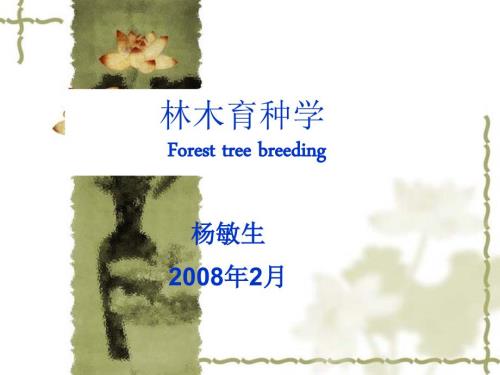 林木育种学PPT课件.ppt