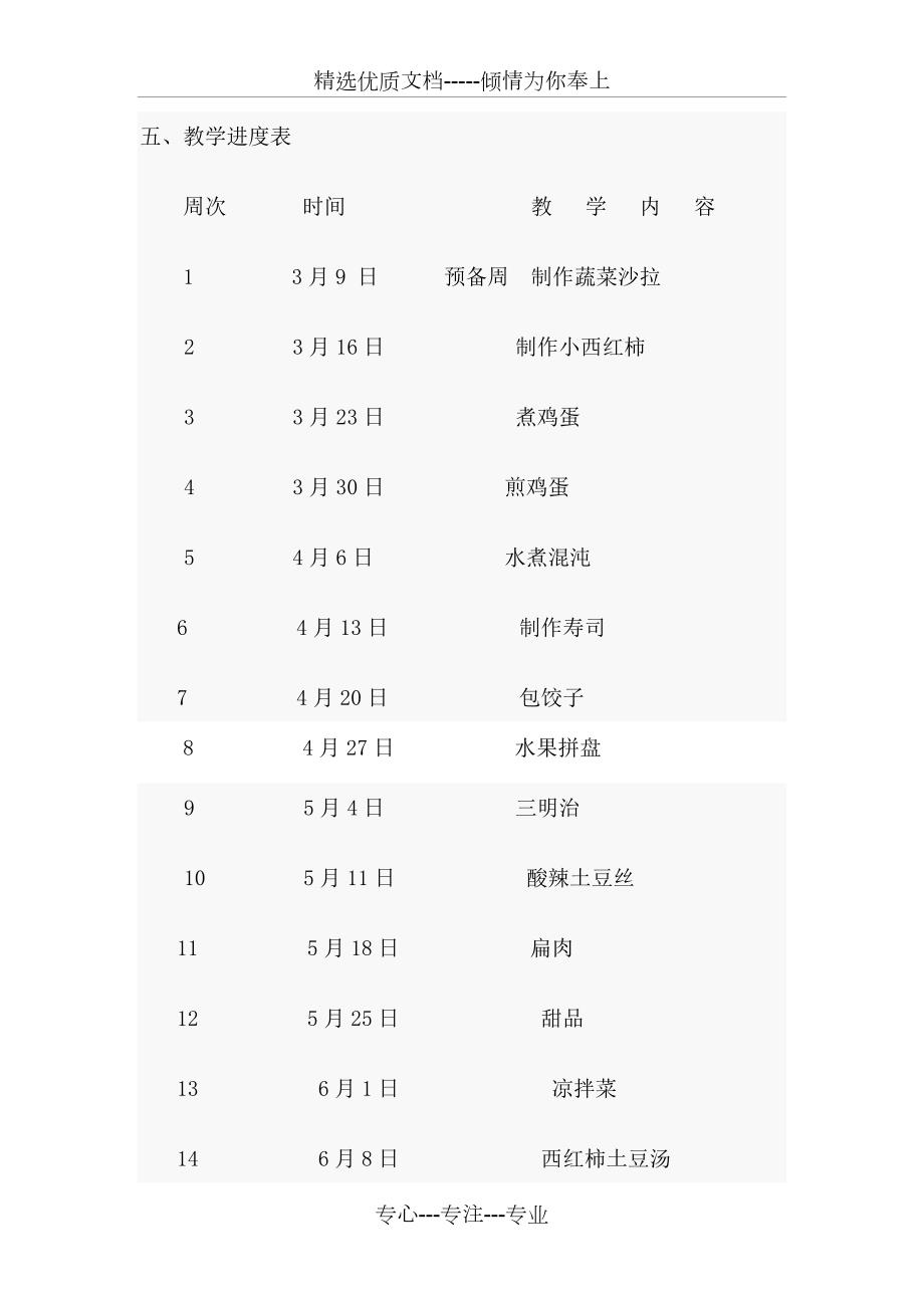 小学烹饪课程教学计划共3页.doc_第2页