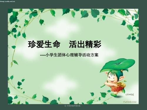 珍爱生命活出精彩小学生团体心理辅导活动方案.ppt