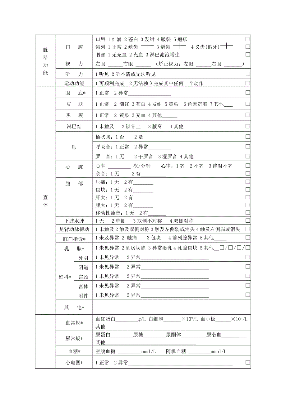 最新国家基本公共卫生老年人健康体检表全套.doc_第2页