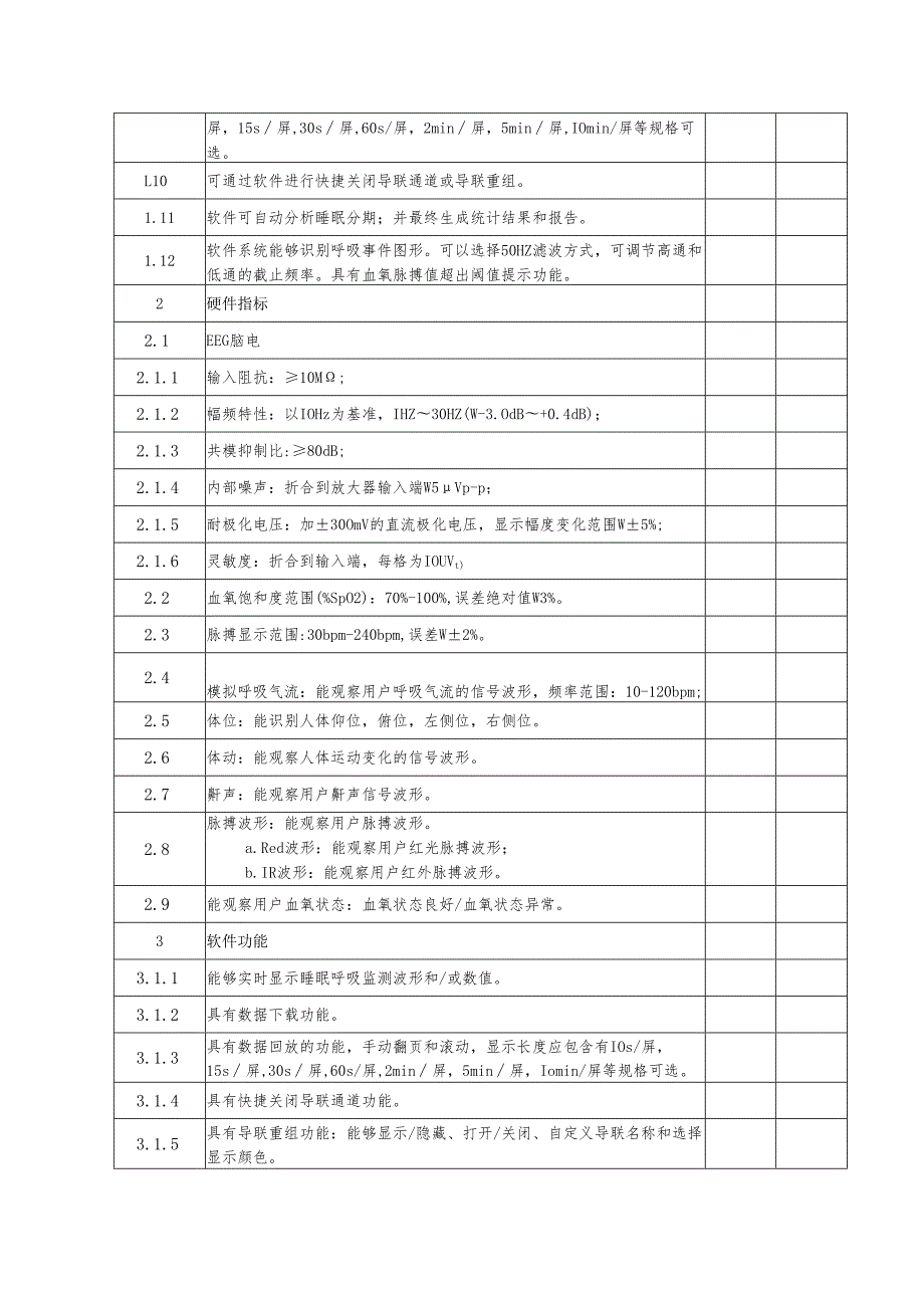 XX职工医院数字化睡眠心理测评系统、便携式睡眠初筛检测仪采购要求（2025年）.docx_第3页