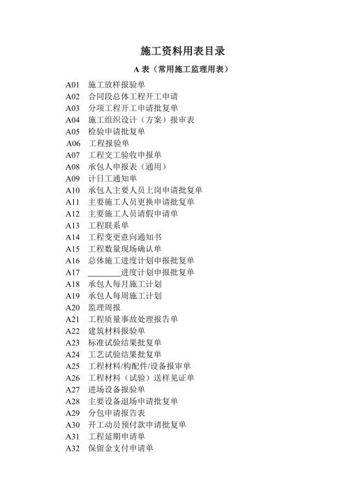 市政工程标准资料表格.doc