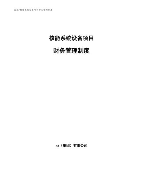 核能系统设备项目财务管理制度.docx