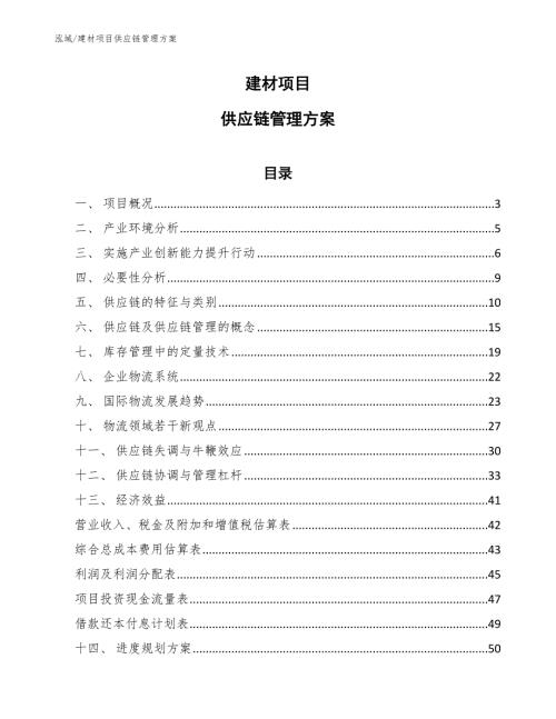 建材项目供应链管理方案范文.docx