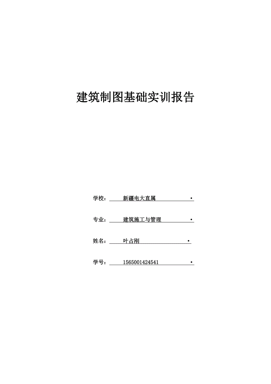 建筑制图基础实训报告.doc_第1页