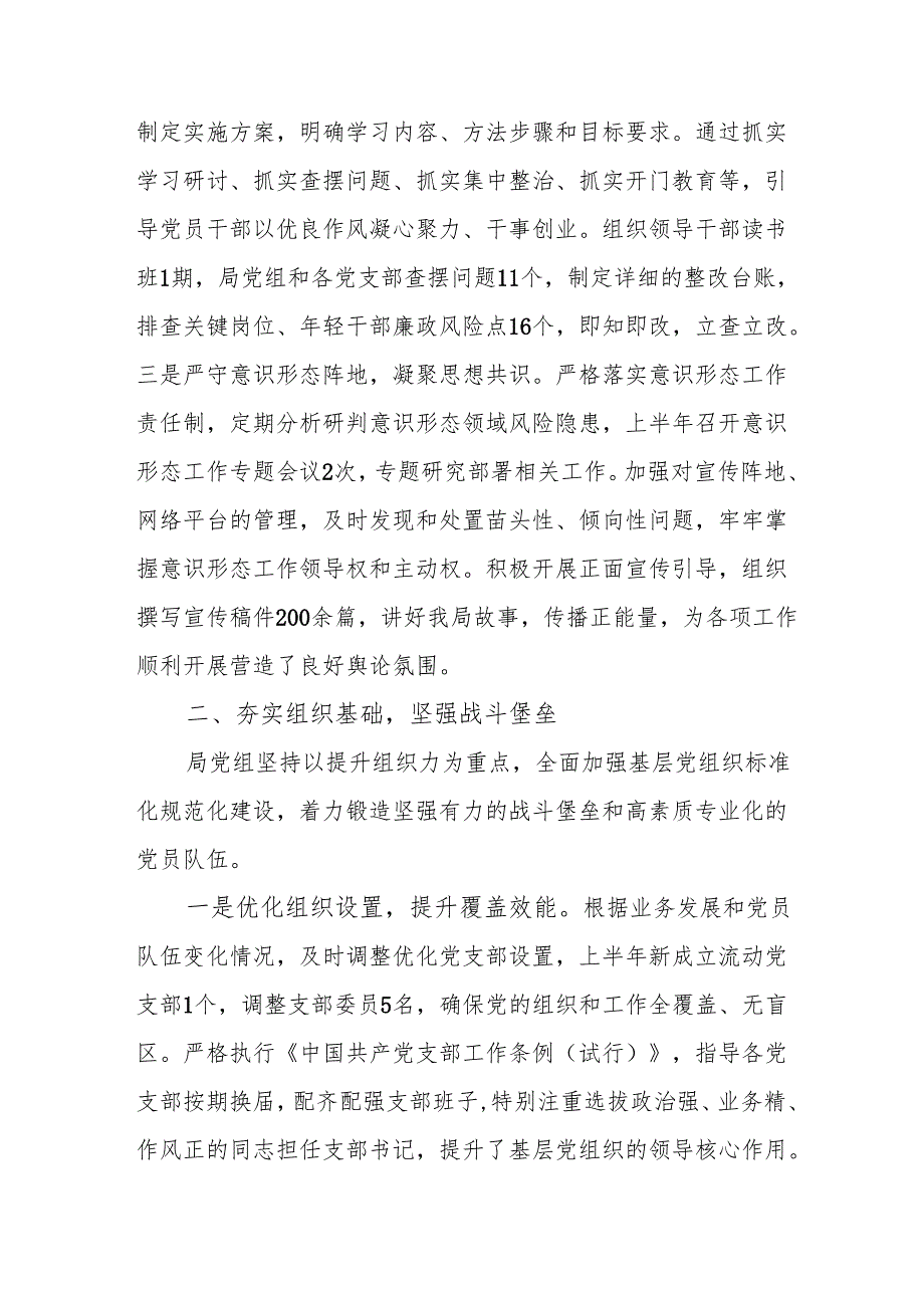 开展2025年上半年《党建工作总结》及下一步工作打算（3份）_68.docx_第2页