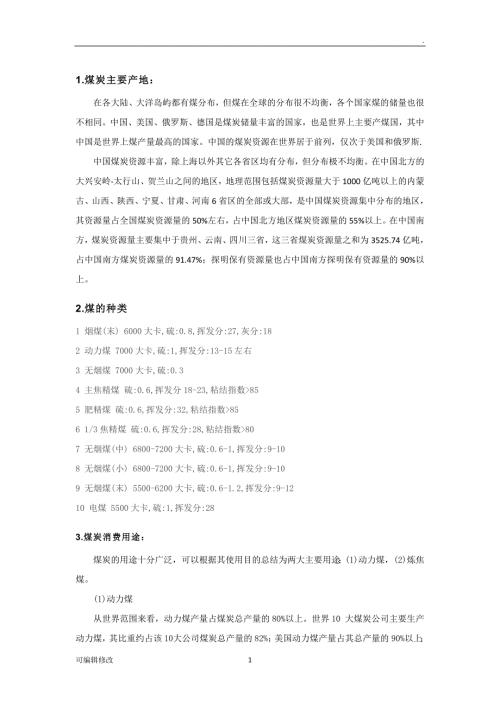 煤炭贸易常识.doc