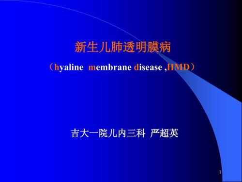 新生儿肺透明膜病课件.ppt