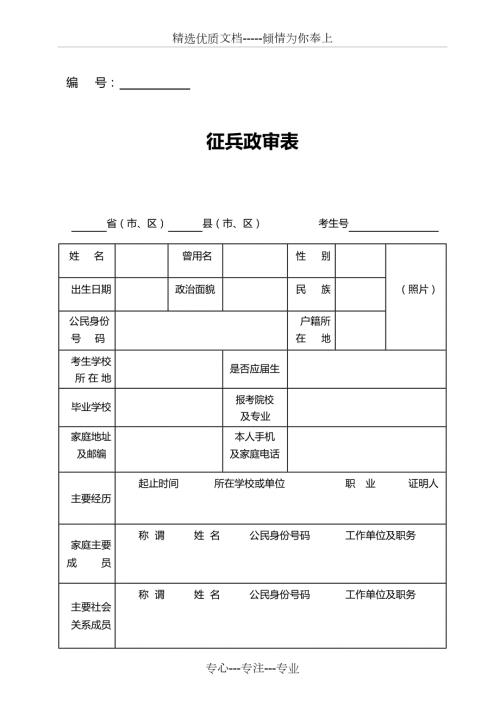 征兵政审表共5页.doc