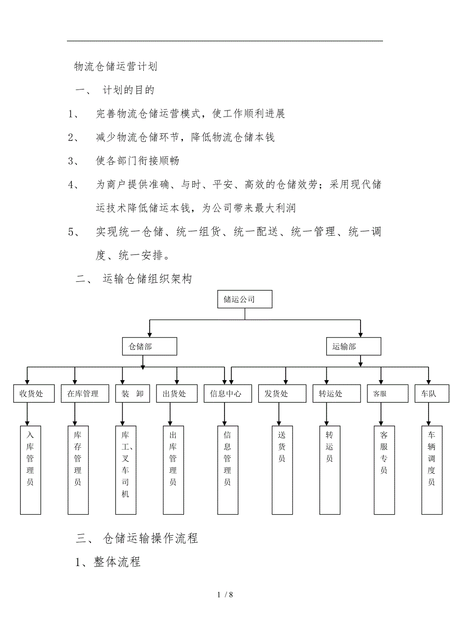 物流仓储运营计划.doc_第1页