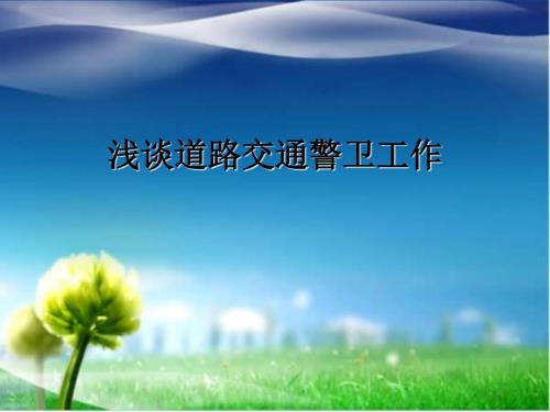 浅谈道路交通警卫工作.ppt