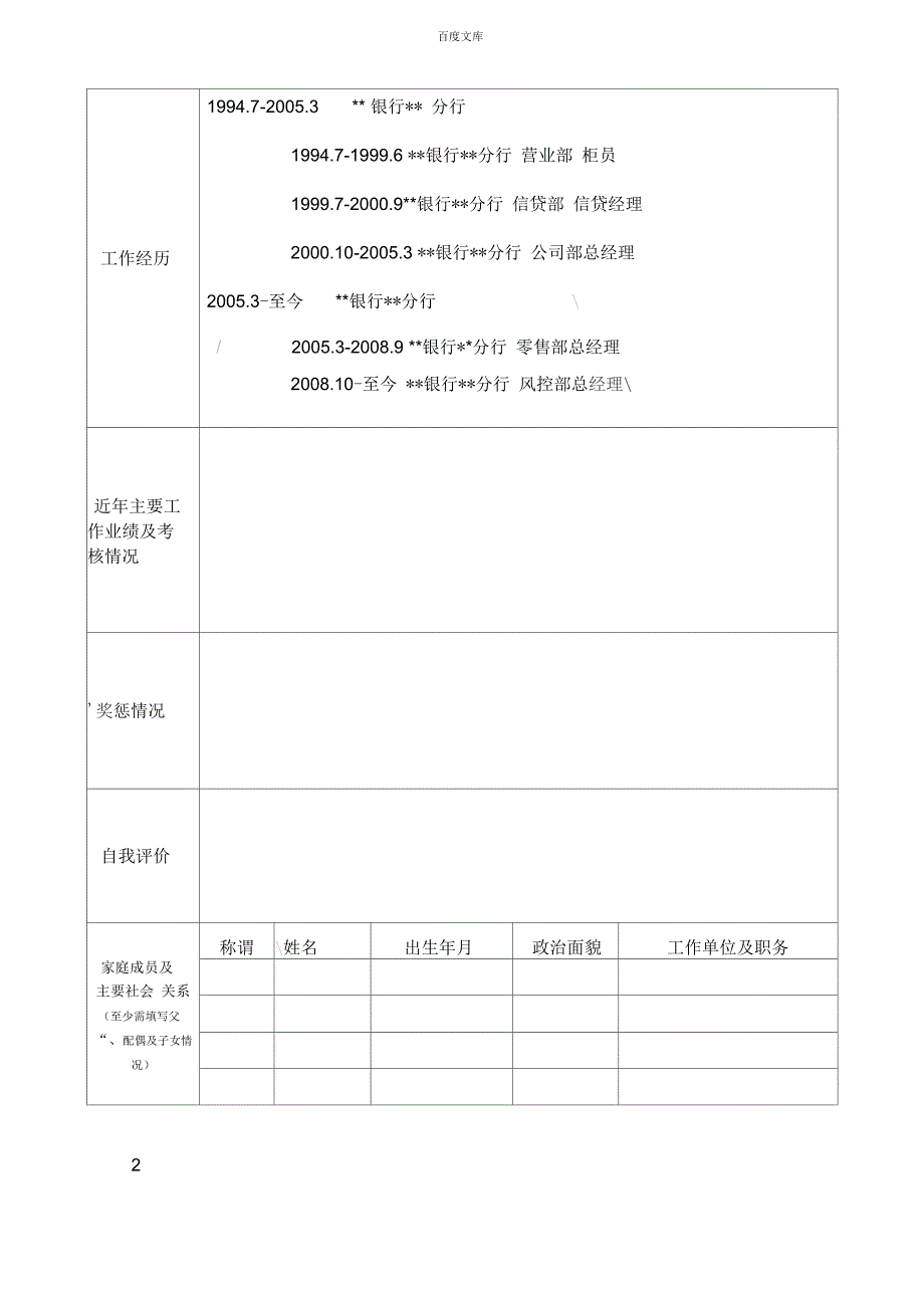 广西北部湾银应聘报名表.docx_第2页