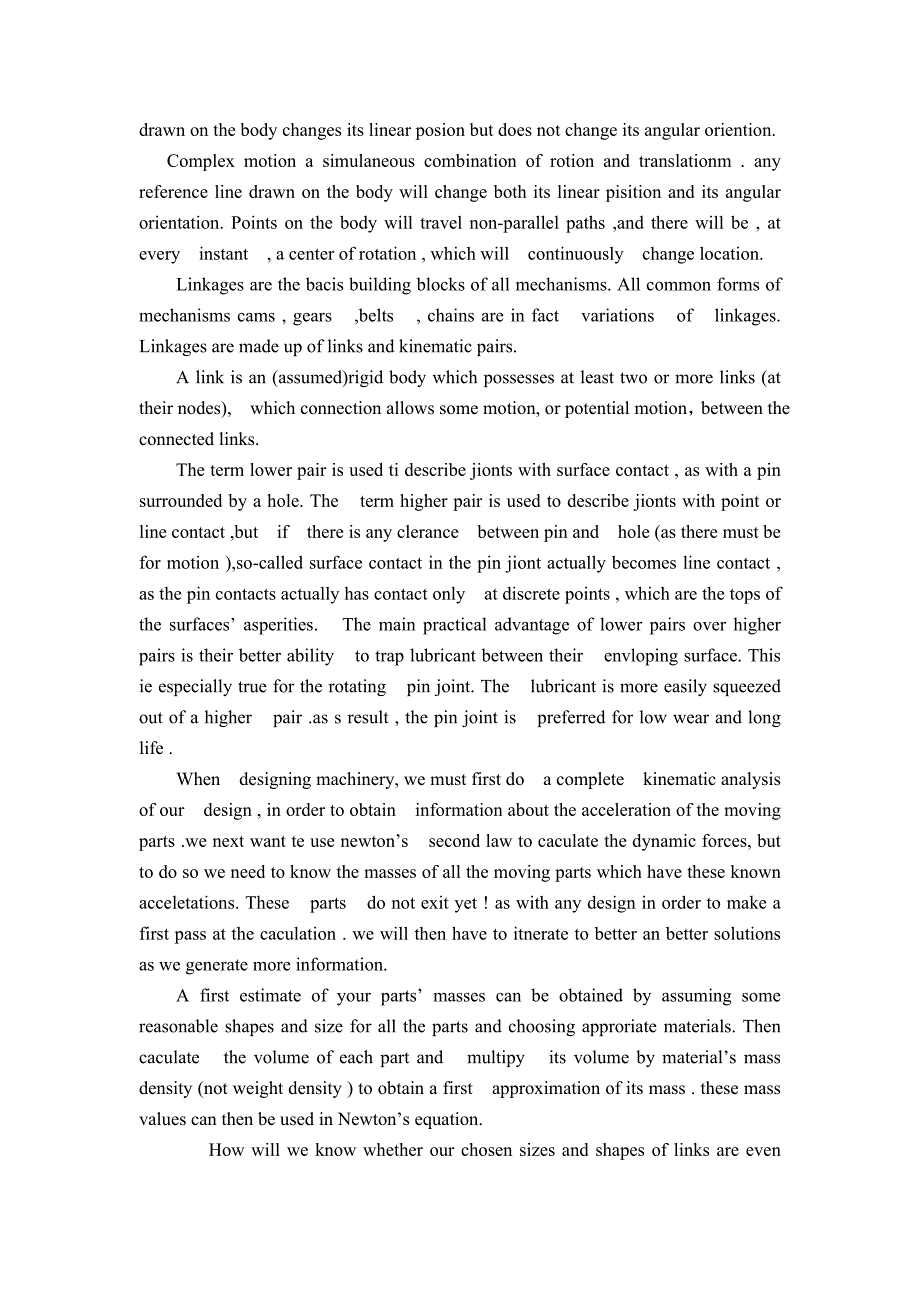 机械专业外文文献翻译外文翻译机械运动和动力学.doc_第2页