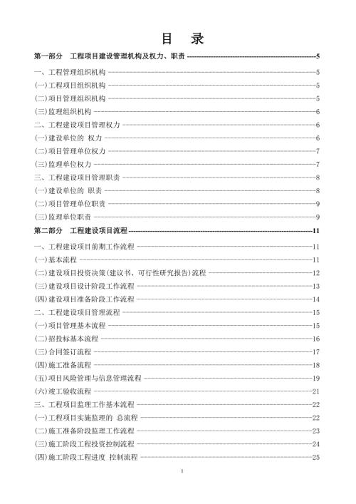 工程建设项目管理作业指导书多个流程图范本.doc