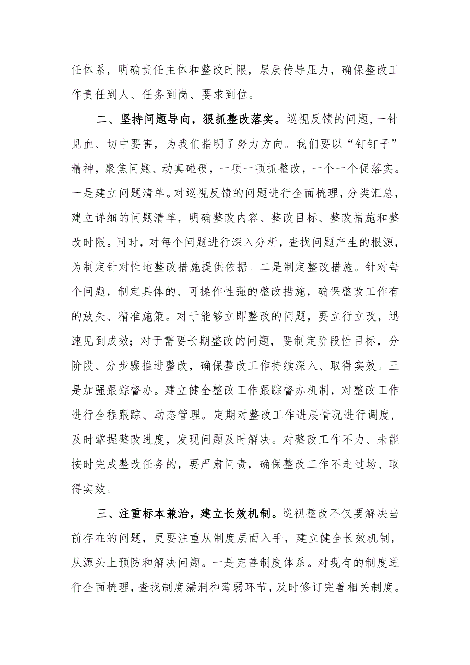 在巡视整改专题民主生活会上的表态发言.docx_第2页