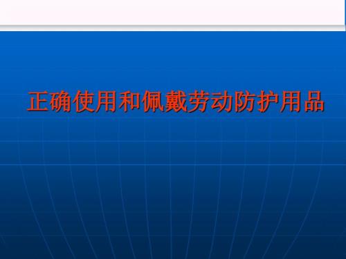 正确使用和佩戴劳动防护用品.ppt