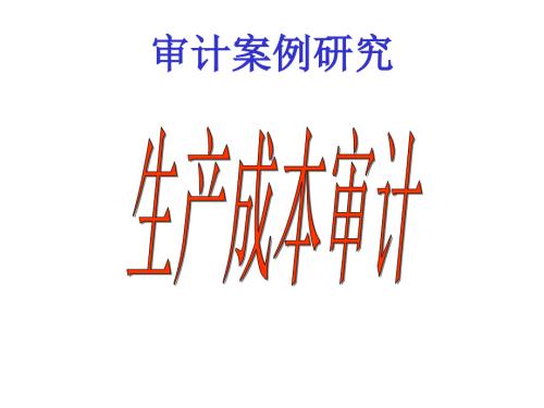生产成本审计PPT课件.ppt