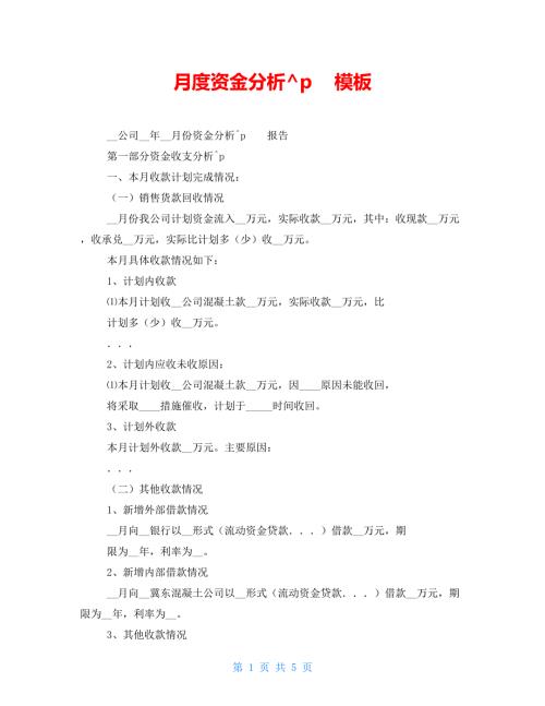 月度资金分析模板.doc