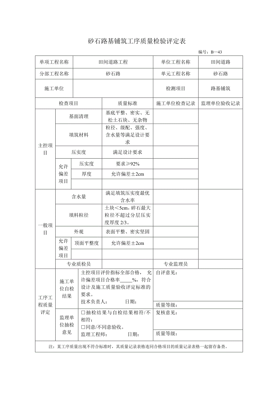 砂石路单元工程质量检验评定表.doc_第2页