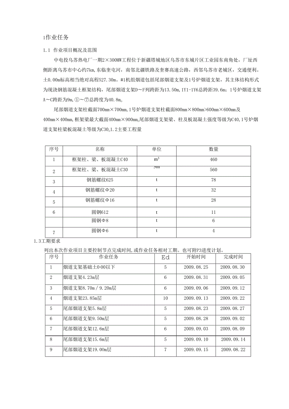 热电厂一期2×300MW工程#1机组烟道上部结构施工组织设计.docx_第2页